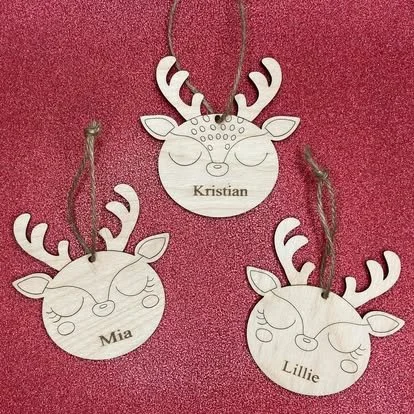Personalized Reindeer Ornaments