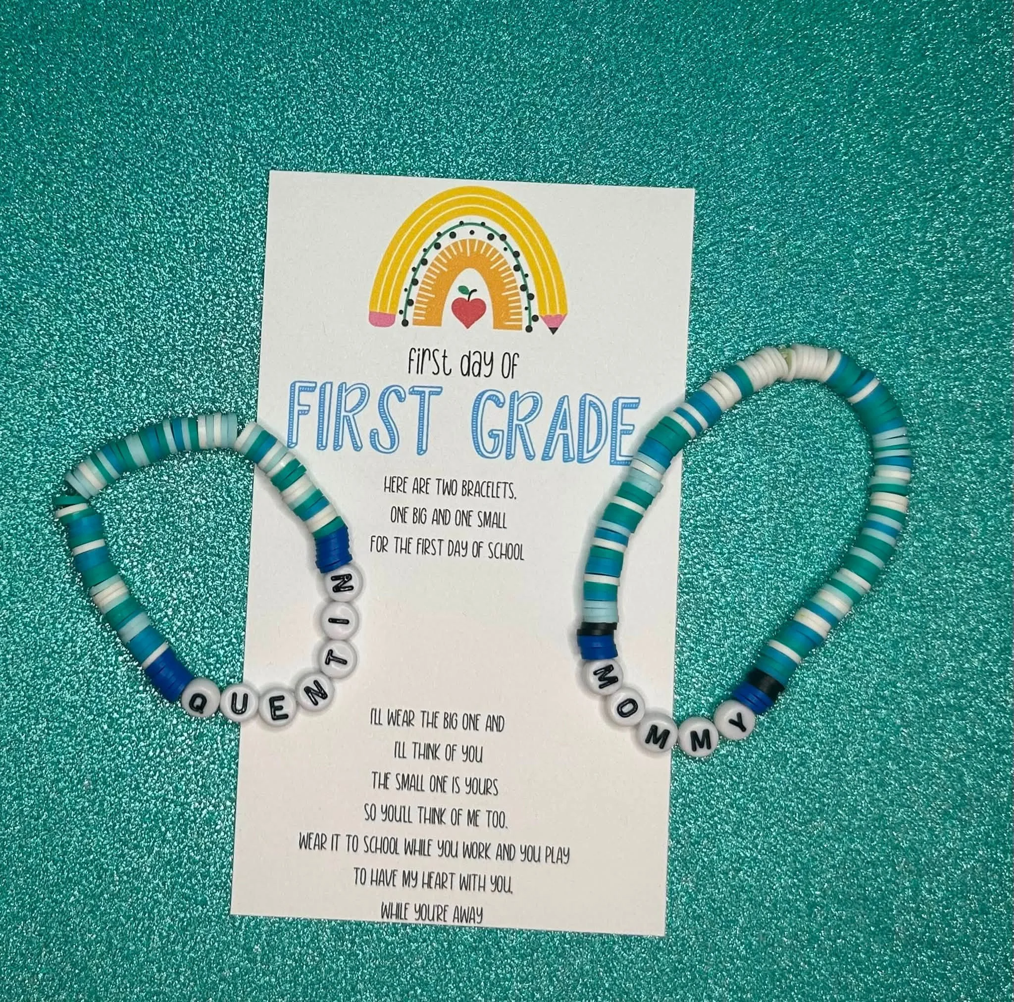 Back to school Grade Keepsake Bracelet Set