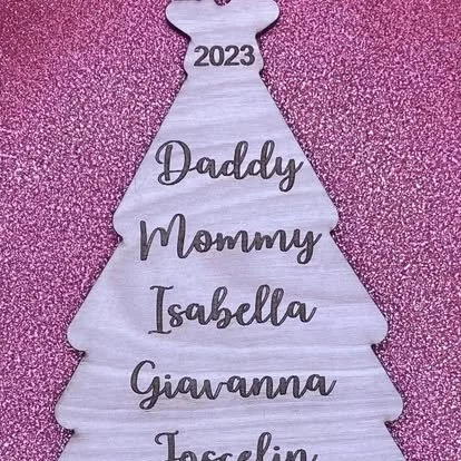 Family Christmas Tree Ornament-engraved