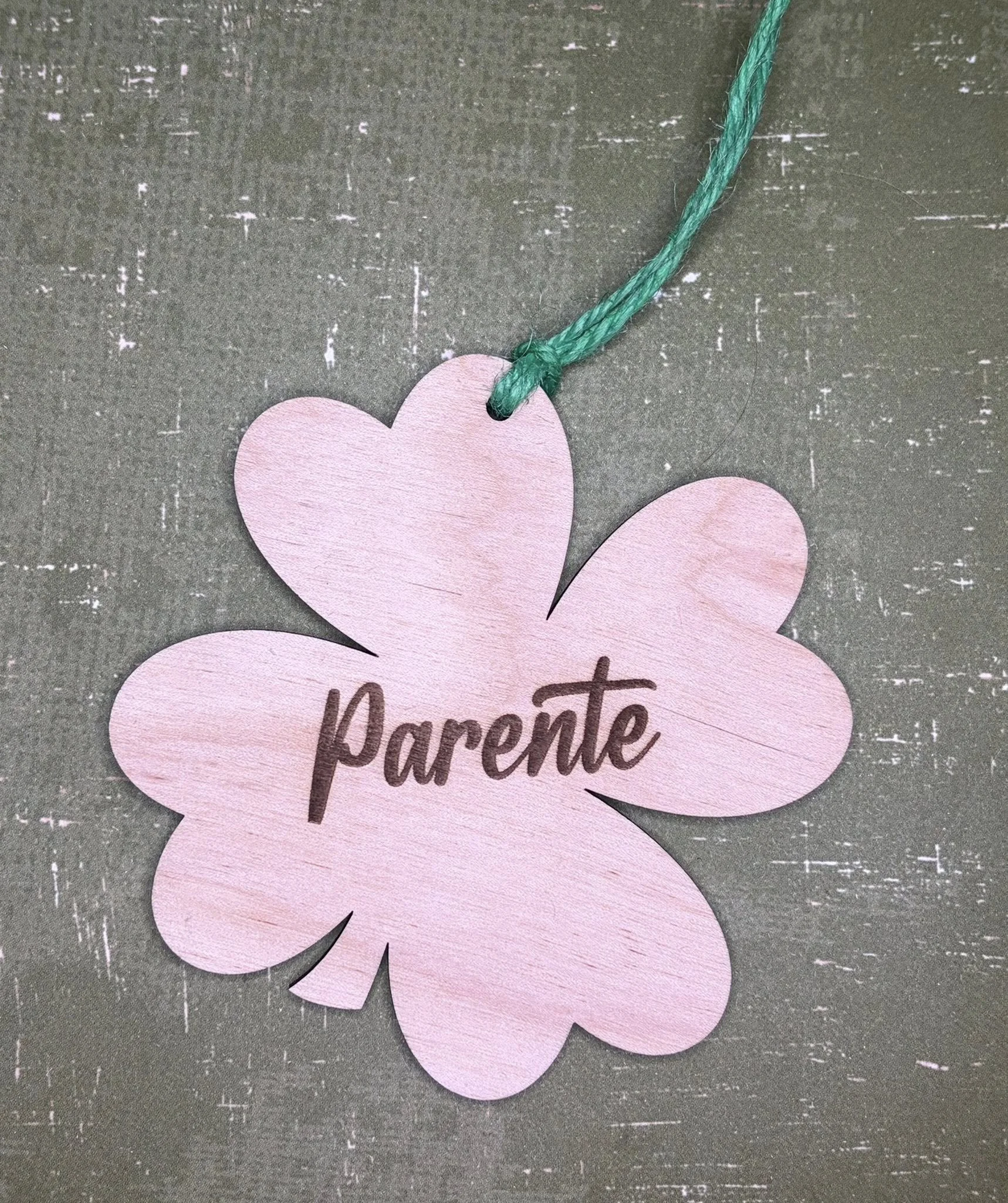 Personalized Wooden Clover Ornament