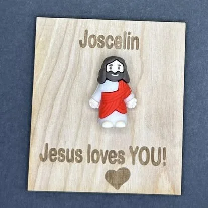 Jesus loves you engraved sign