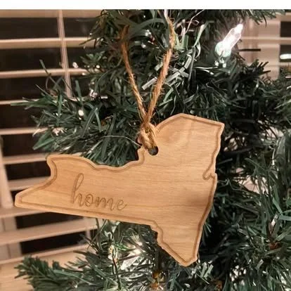 New York State Wood Ornament