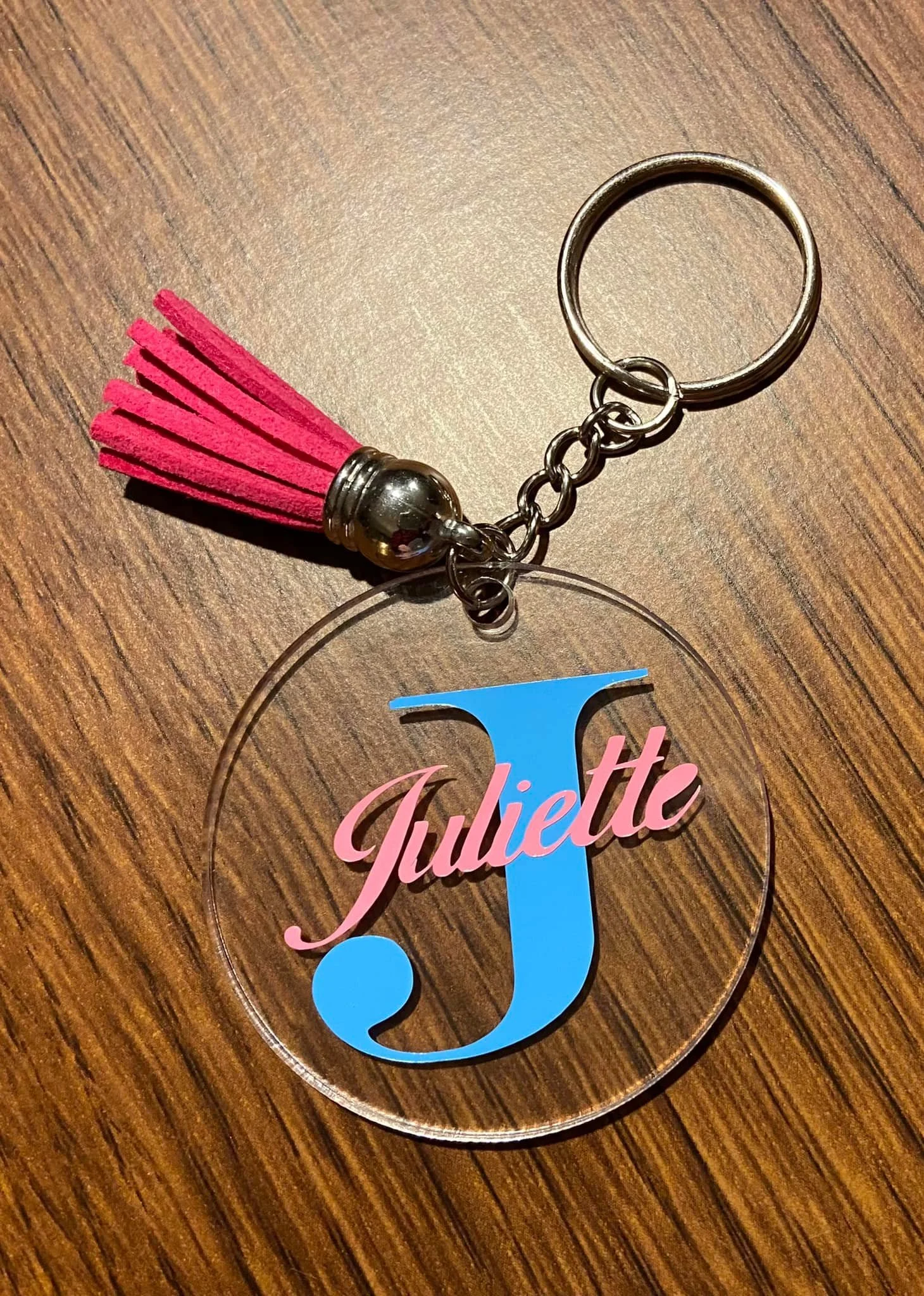 Custom Name Acrylic Keychain with Tassel