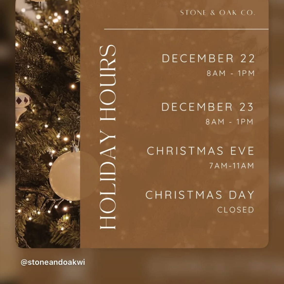 Holiday Hours