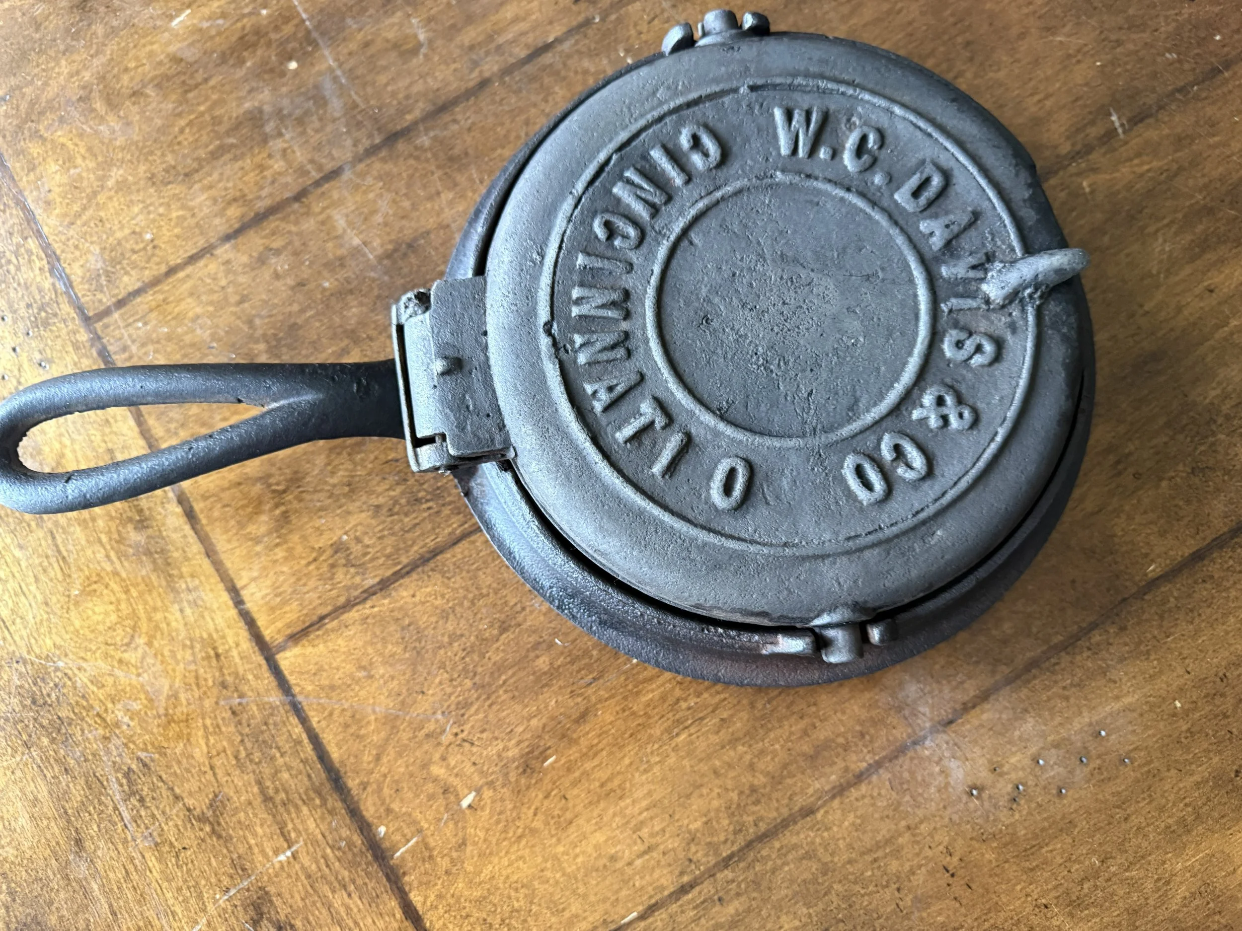 W.C. Davis &amp; Co. Cast Iron Waffle Iron with Low Base