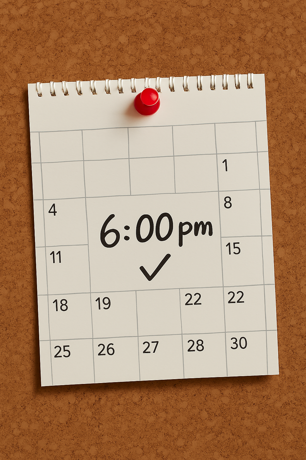 Calendar with 6:00 pm tutoring session marked—book your online Chemistry lesson today