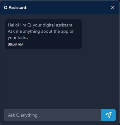 Screenshot of a digital assistant chat window with a welcome message and a text input box.