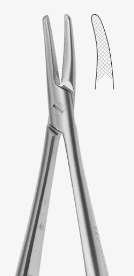NEEDLE HOLDER CASTROVIEJO CURVED mm140 - 2000/B