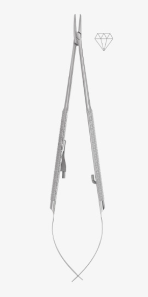 NEEDLE HOLDER CASTROVIEJO DIAMOND CURVED - 1920/D-D
