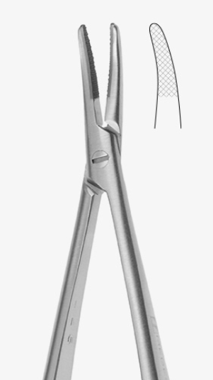 NEEDLE HOLDER CASTROVIEJO TC CURVED mm14 - 2000/B-TC