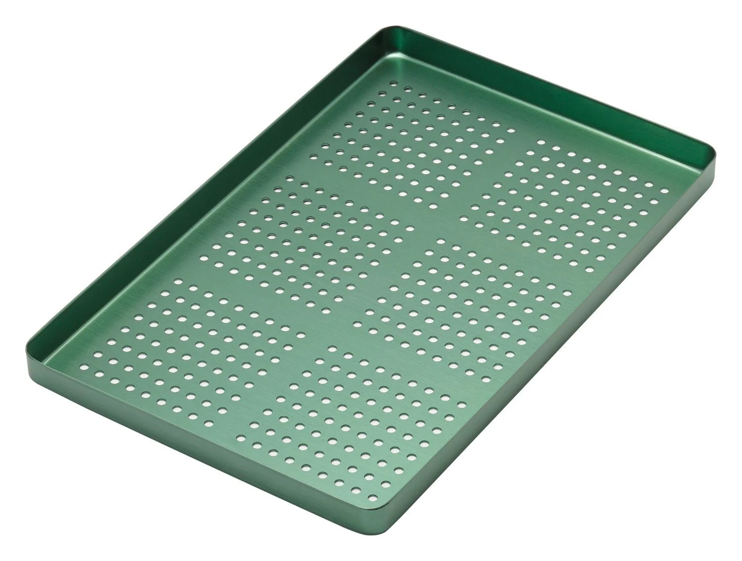 TRAY LARGE PERFORATED ALUMINIUM GREEN - 998/FV