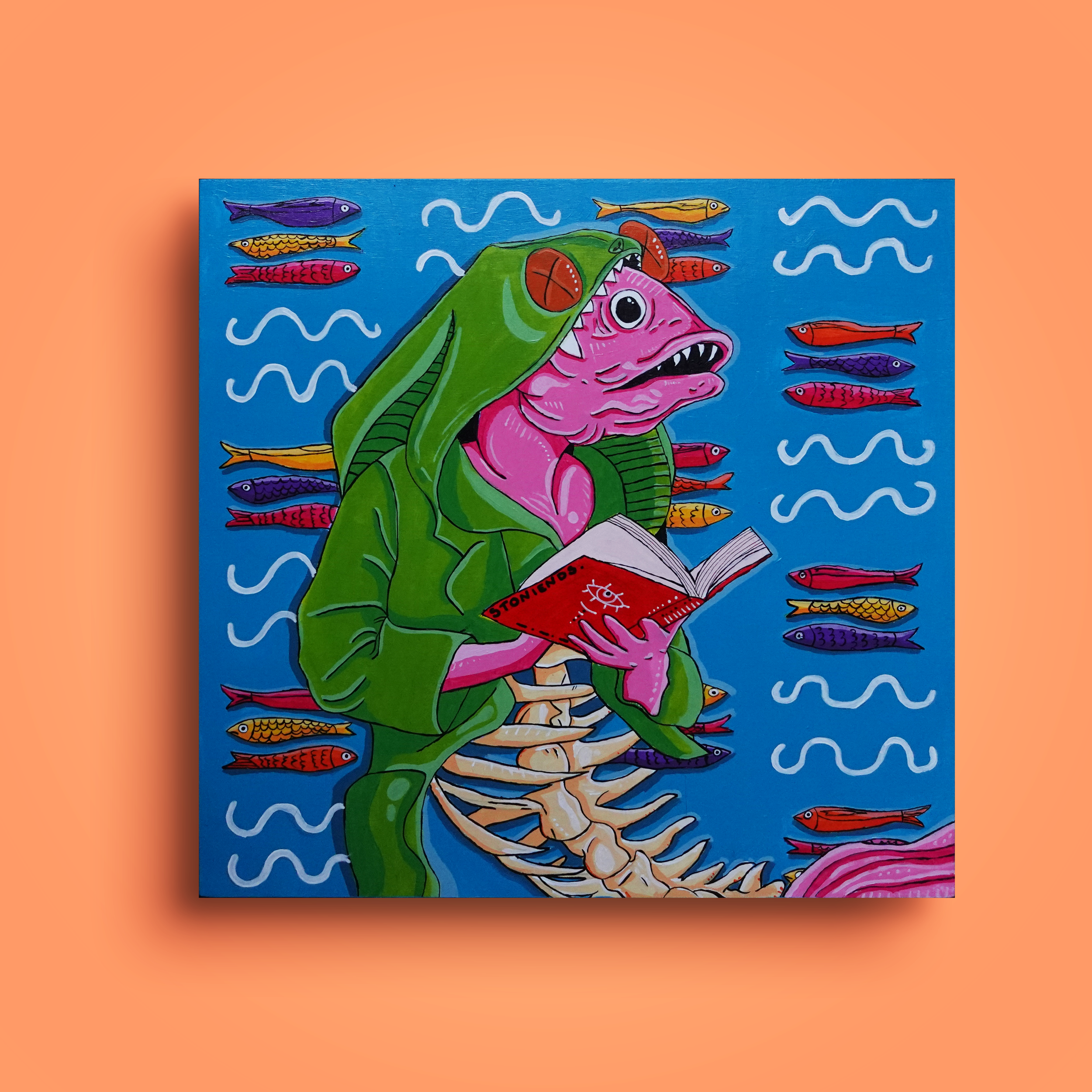 ''Study #7'' - Acrylic On Wooden Canvas