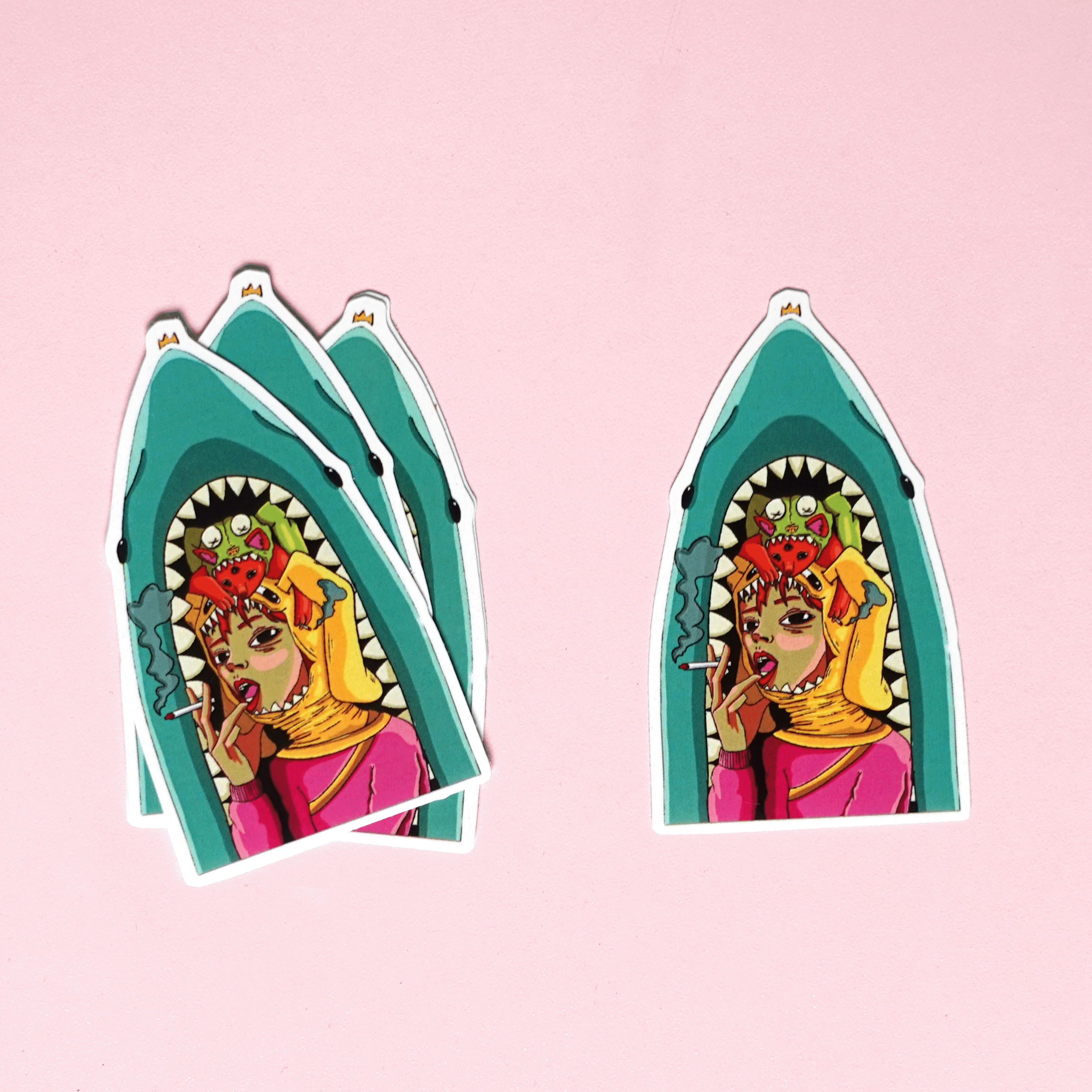 ''Shark Therapy''  - Die Cut Sticker 3''