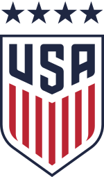 USA Soccer Team badge or emblem with stars and a shield design.