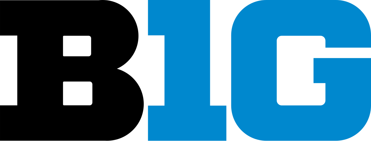 Close-up of the number 10 in black and blue text.