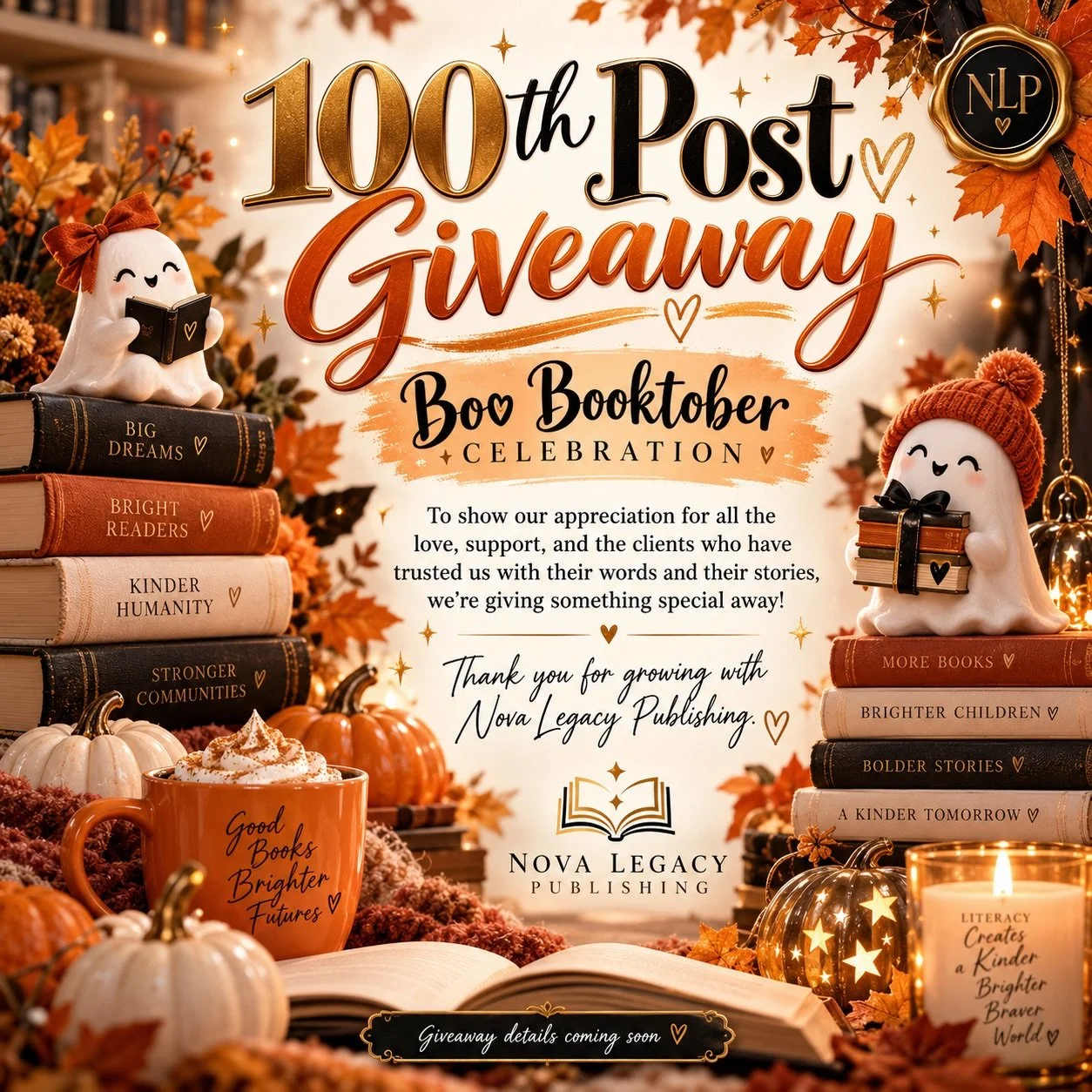 🧡🎃 100 POSTS. 100 MOMENTS OF GROWTH. ONE LEGACY. 📚✨

We&rsquo;re celebrating a special milestone here at Nova Legacy Publishing! 🖤🧡

From the stories we help bring to life to the authors who trust us with their words, every post represents a lit
