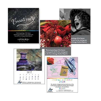 Every year Sinergy produces a desktop calendar which has become iconic for their clients.