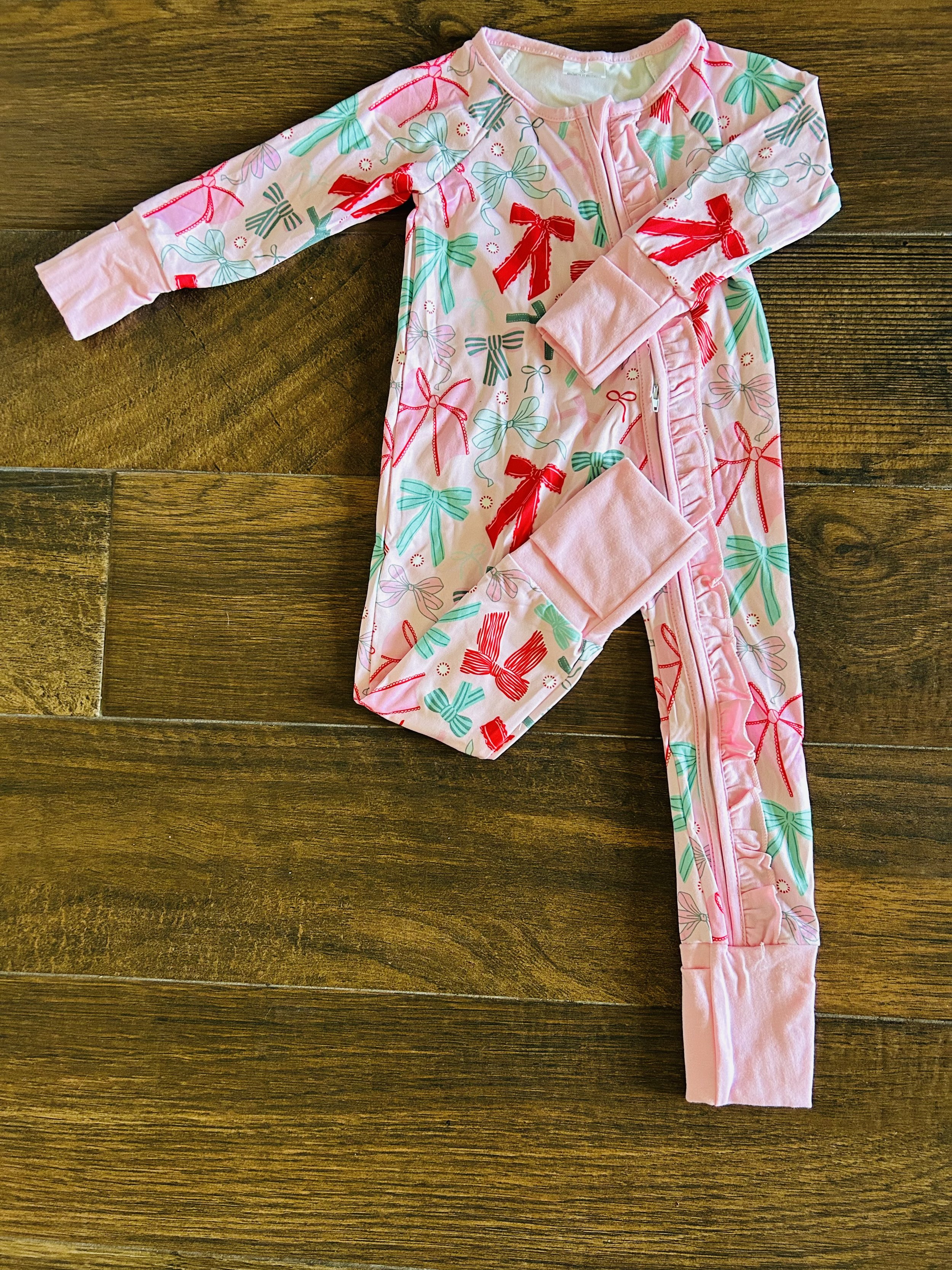 Multi Colors Bow Printed Zippy