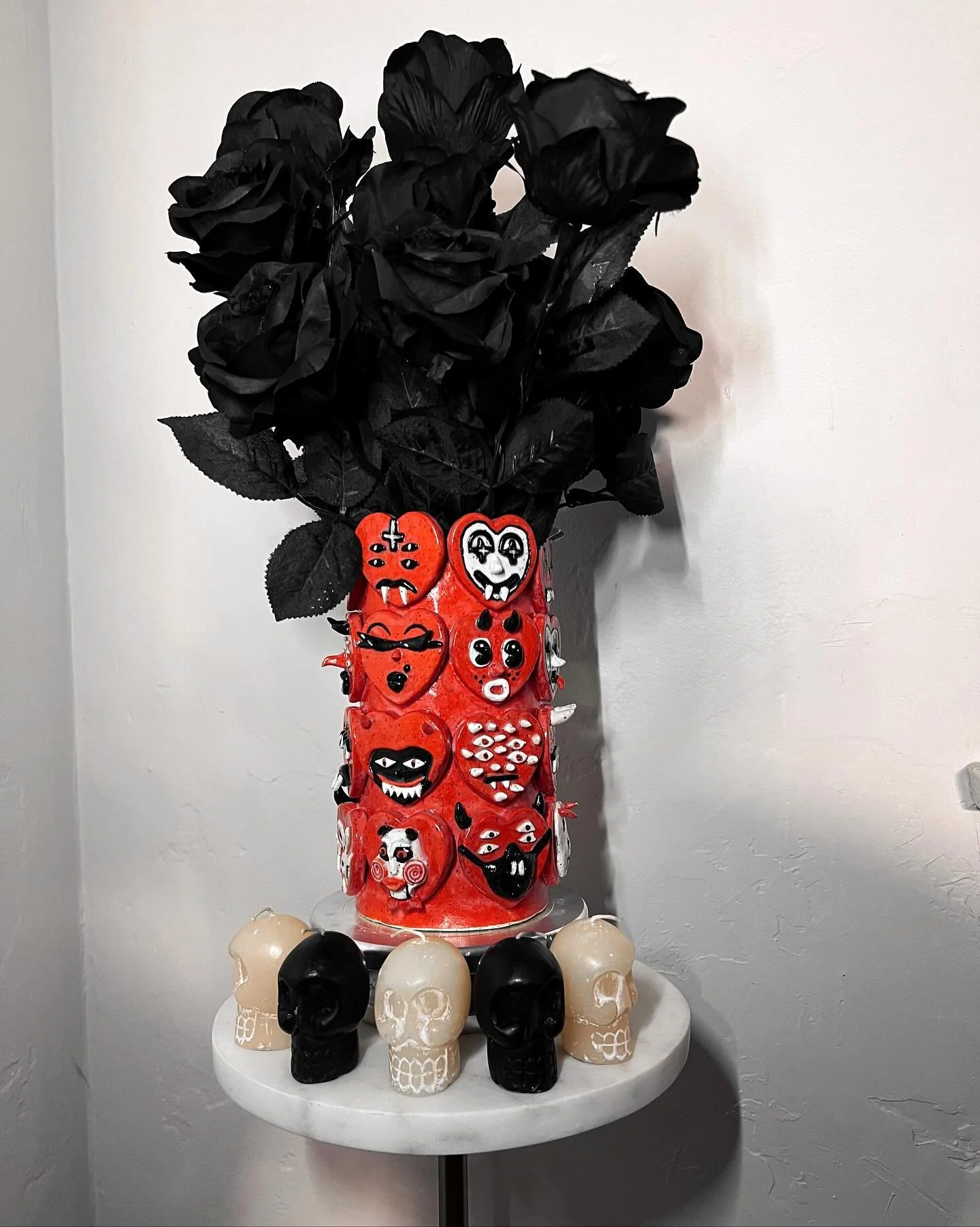 Trust in the process.  I create the artwork for all the various twisted hearts characters on my computer.  I then move on to building it with clay.  Bisque fire in the kiln.  Then applying the underglaze and glaze. Glaze fire in the kiln. Now I have 