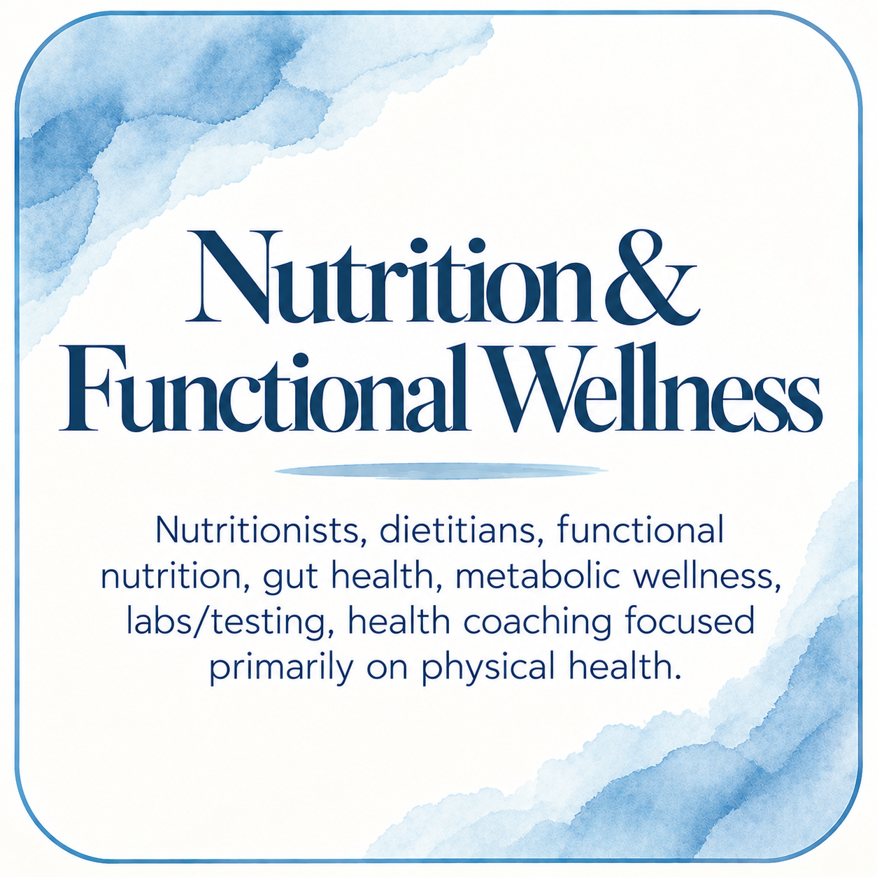 Nutrition &amp; Functional Wellness
