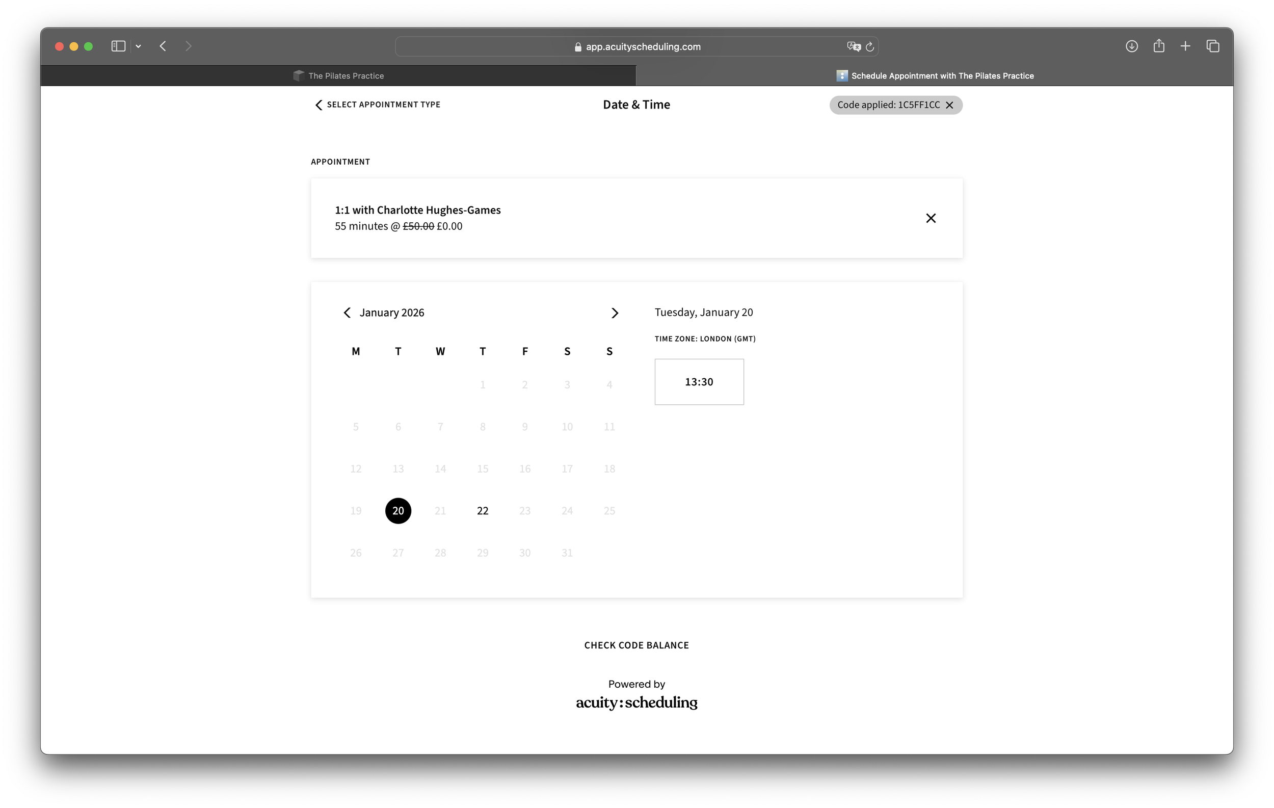 Select your first session.
