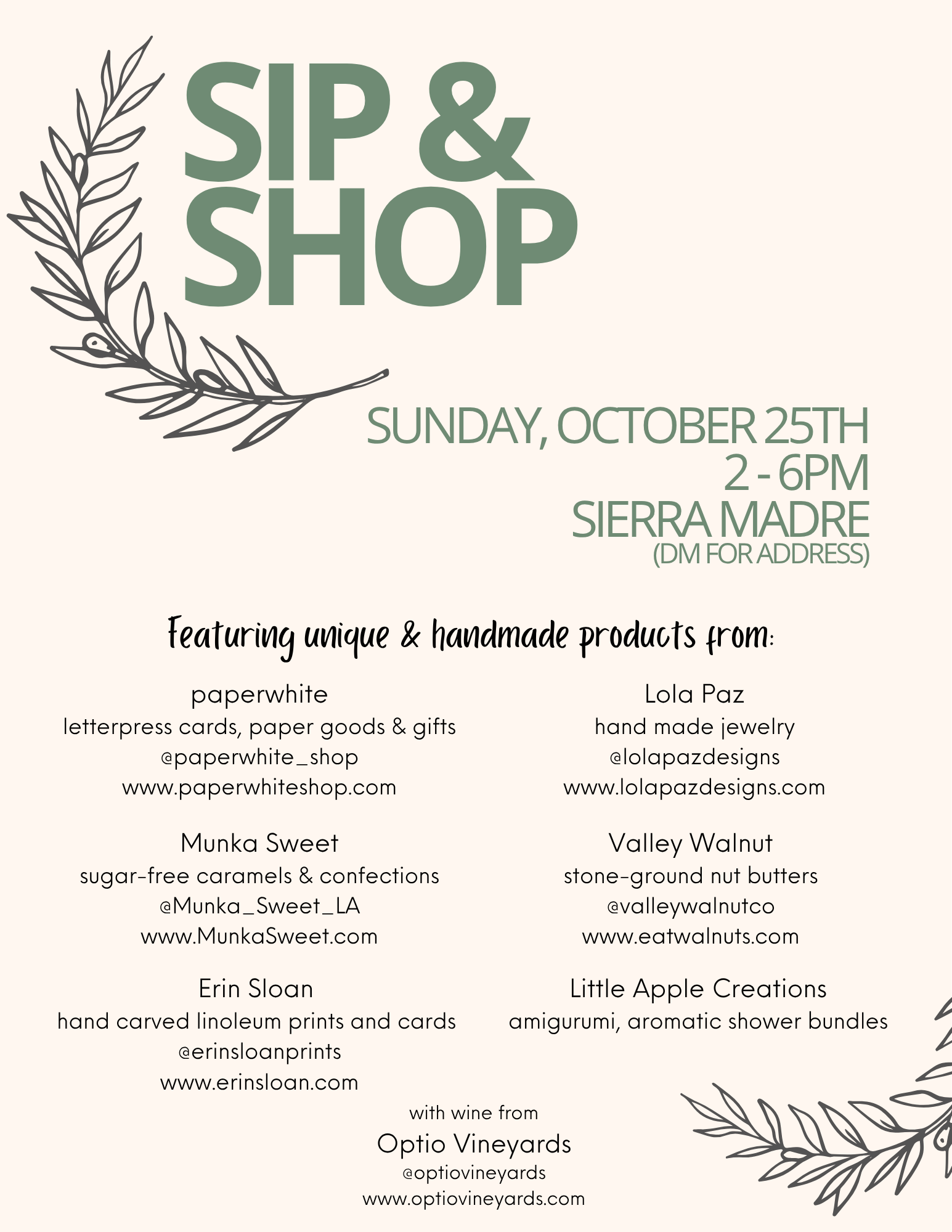Sip & Shop Sierra Madre