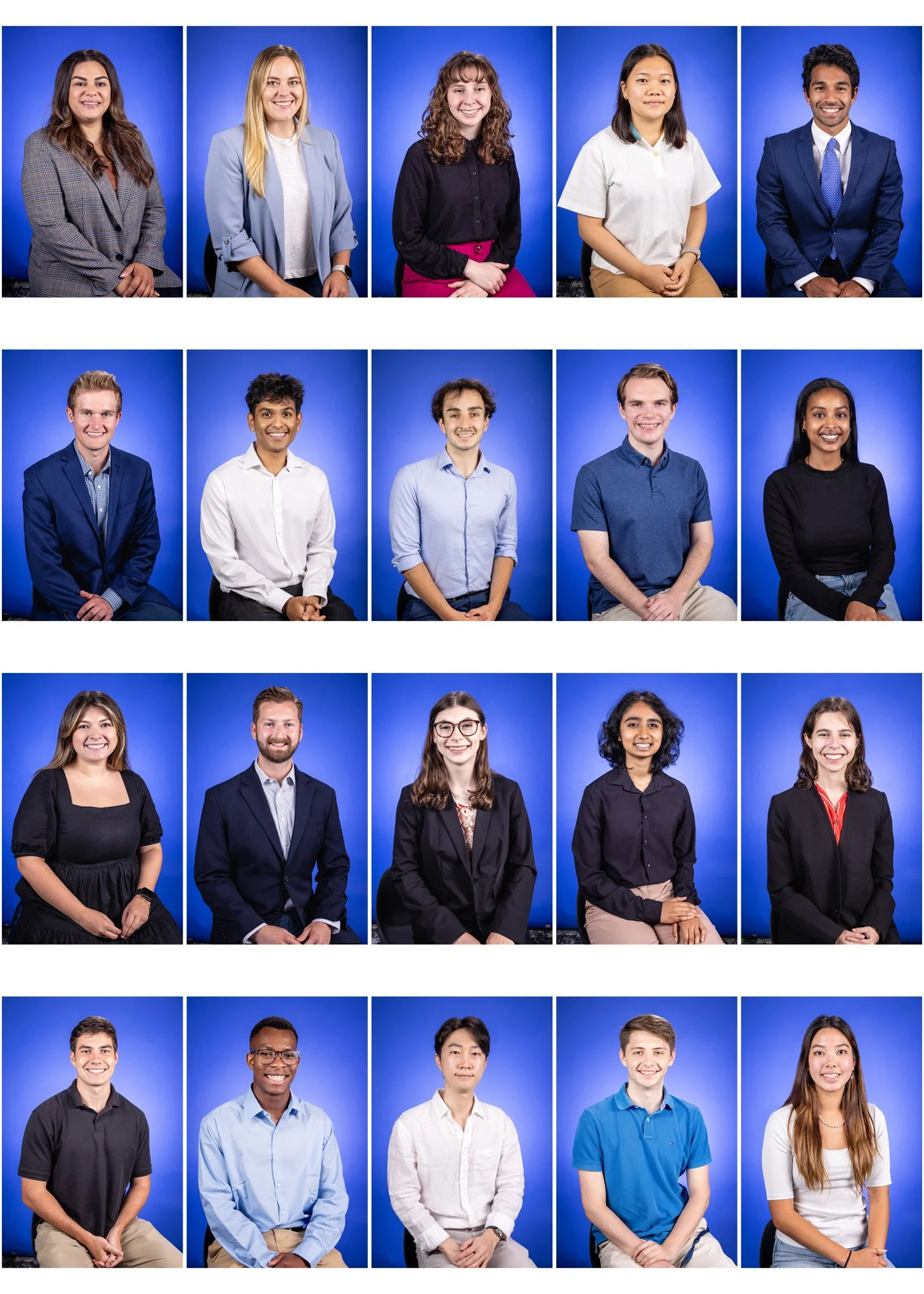 A grid of professional corporate headshots showing consistent lighting and branding for a high-performance business team.