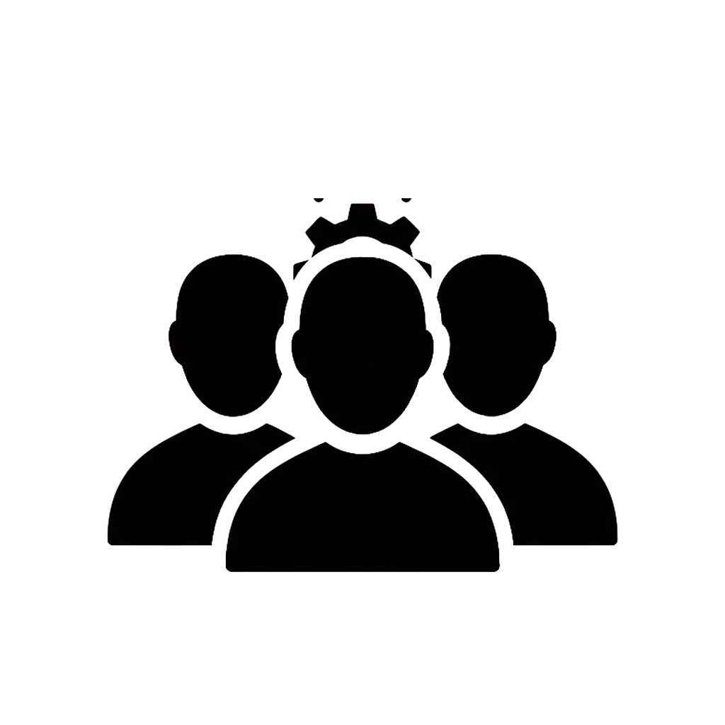 Team icon representing jm photographics professional staff, including digital artists and print assistants.