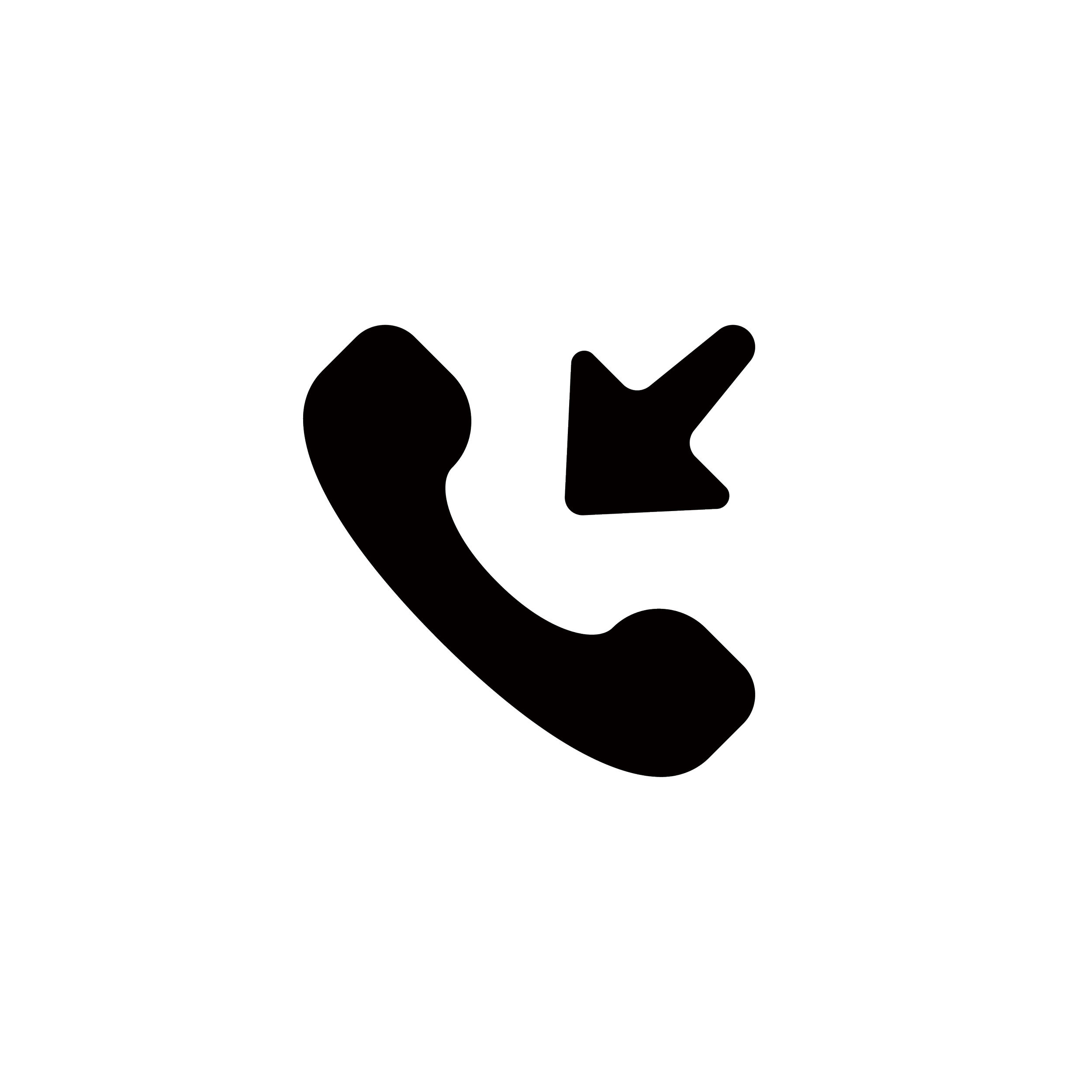 Symbol eines Telefons mit einem Pfeil, der auf einen Anruf hinweist.