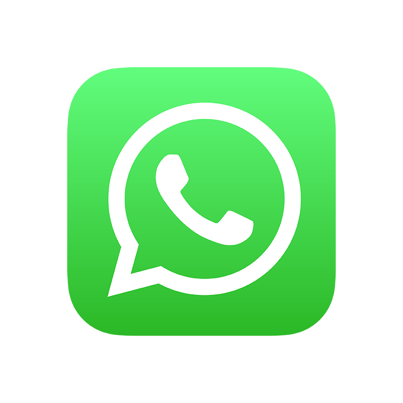 Das Bild zeigt das WhatsApp-Logo, das einen grünen quadratischen Hintergrund mit abgerundeten Ecken und einem weißen Sprechblasen-Symbol mit Telefonhörer enthält.