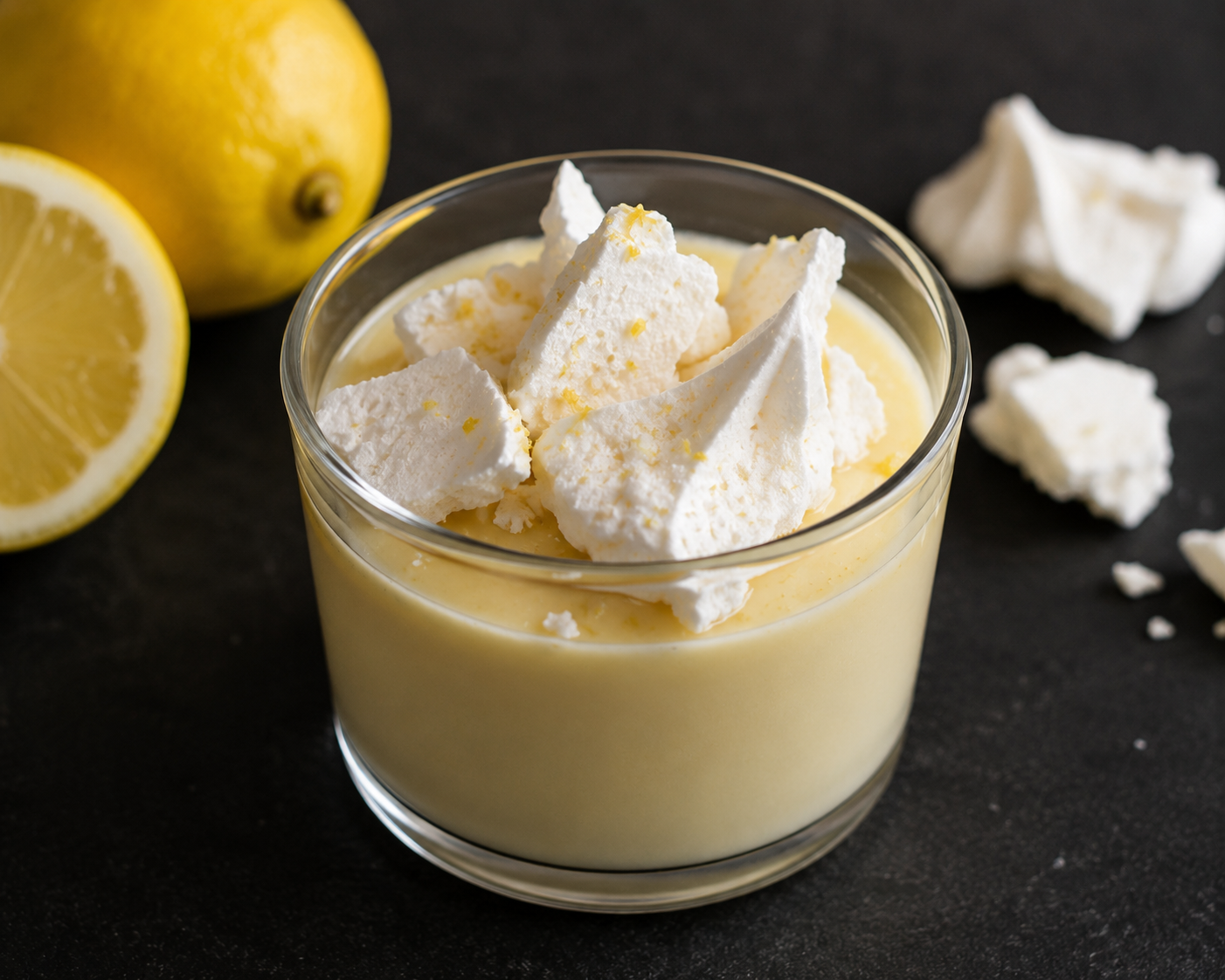 Lemon Posset with Meringue Crisps