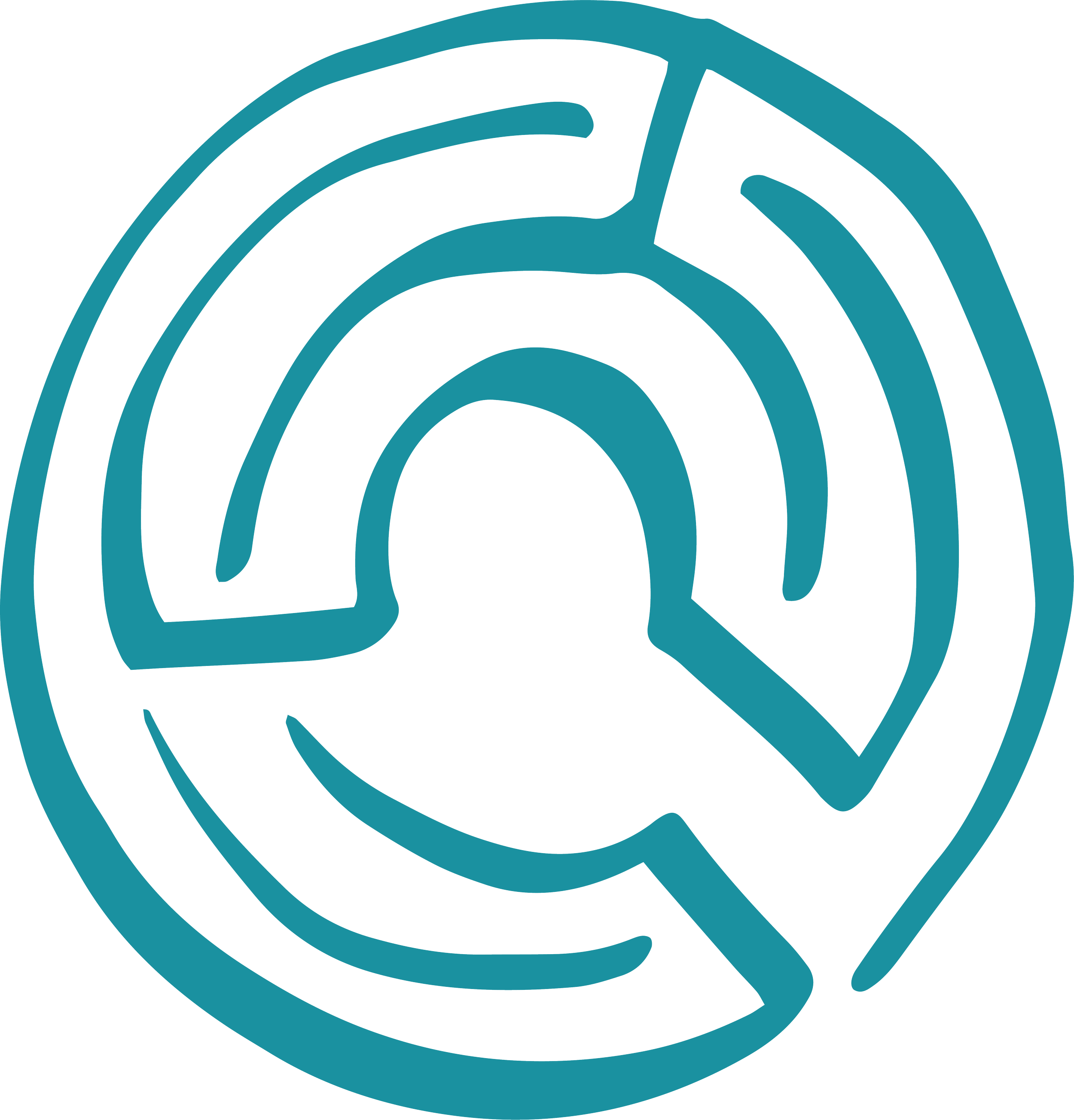 Ein blaues Labyrinth.