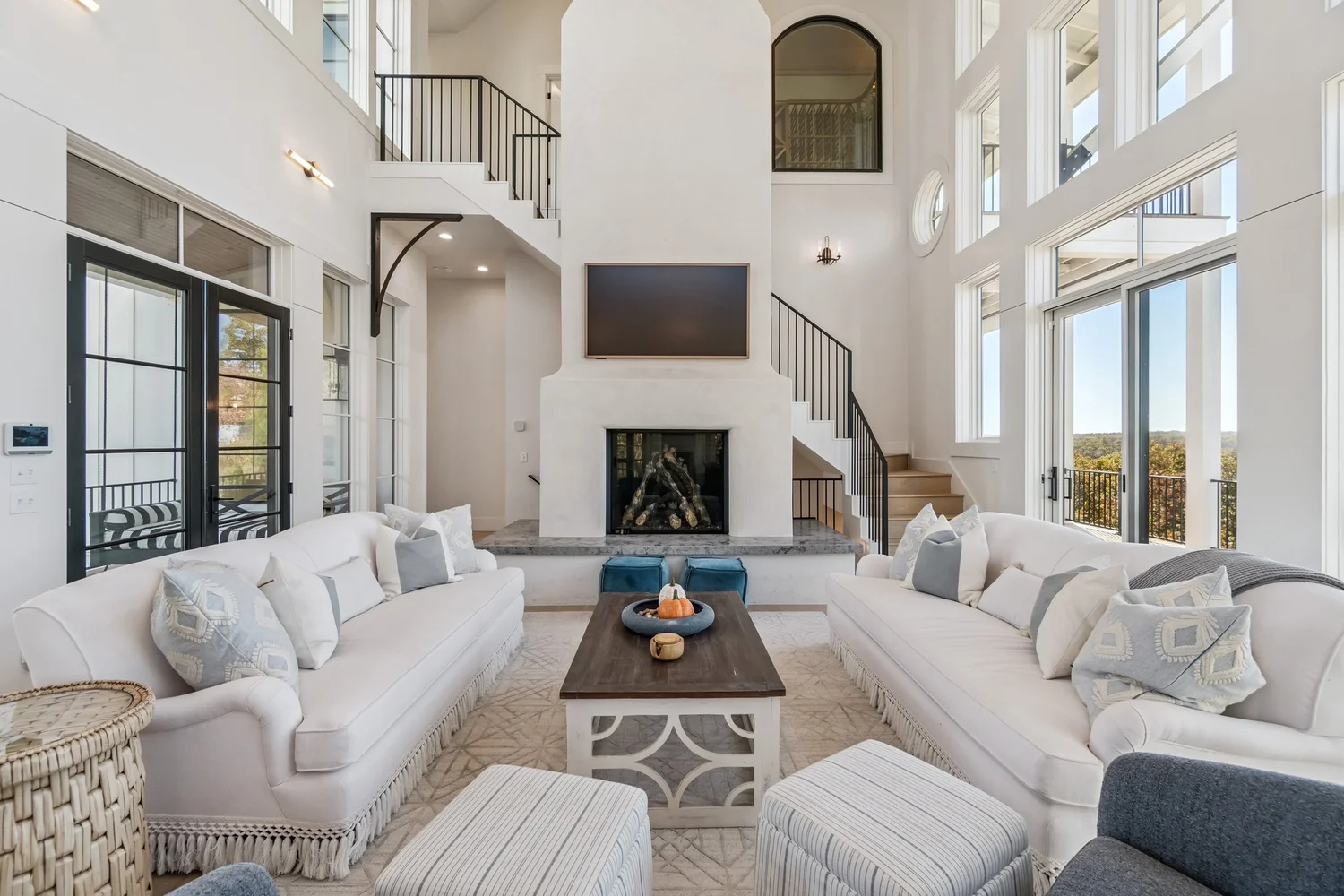 Living room shot with HDR brackets, windows holding their view