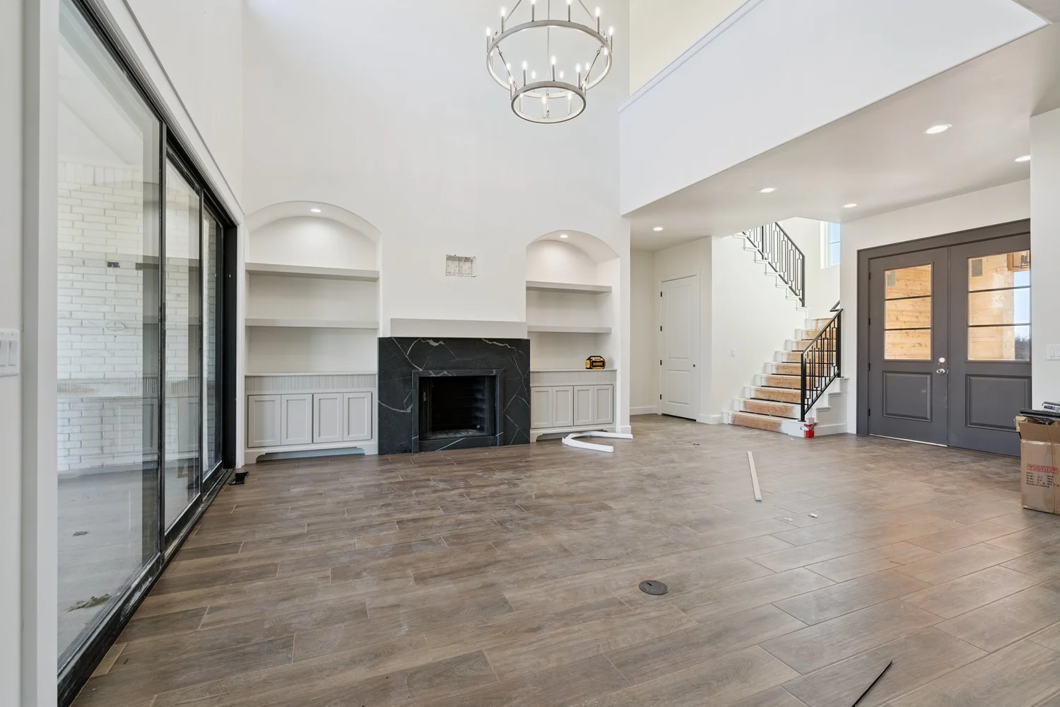 The same build finished inside, with trim, floors and lighting in