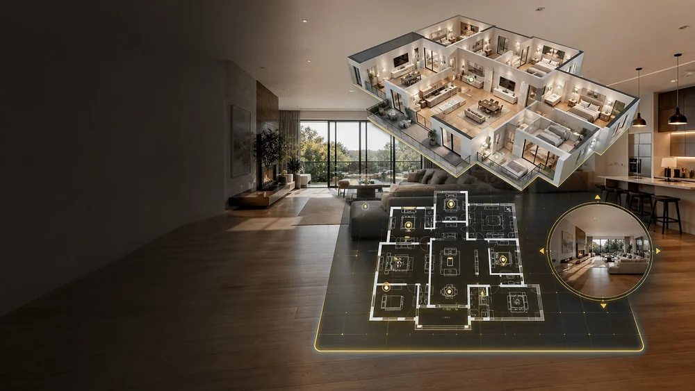 3D virtual tour dollhouse view by Nested Tours