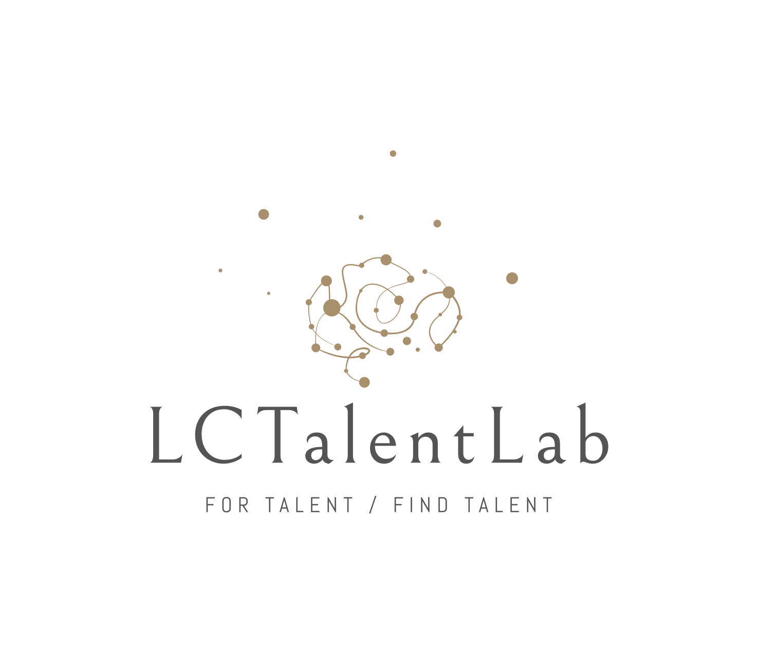 Logo for LC Talent Lab, featuring a stylized star constellation graphic and the tagline "For Talent / Find Talent".