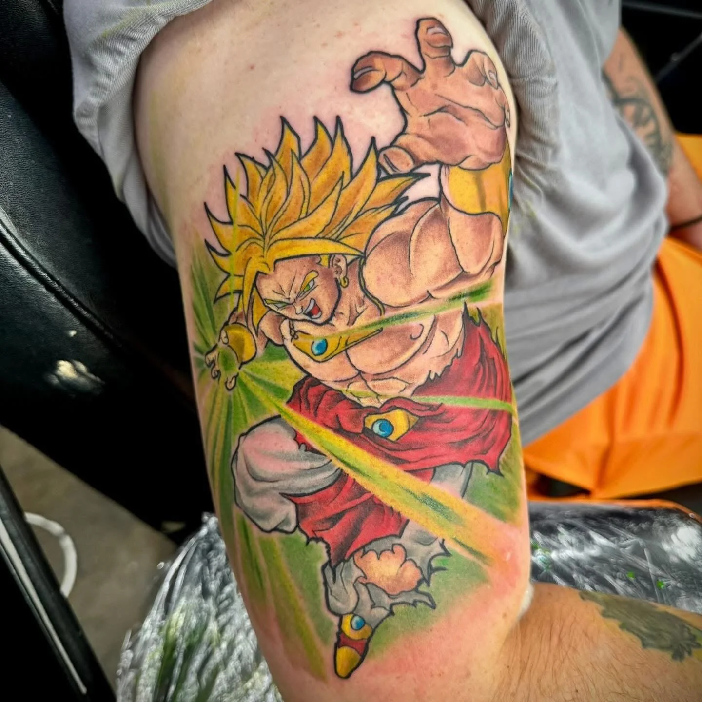 A character from the Japanese cartoon series dragon ball z in solid colour