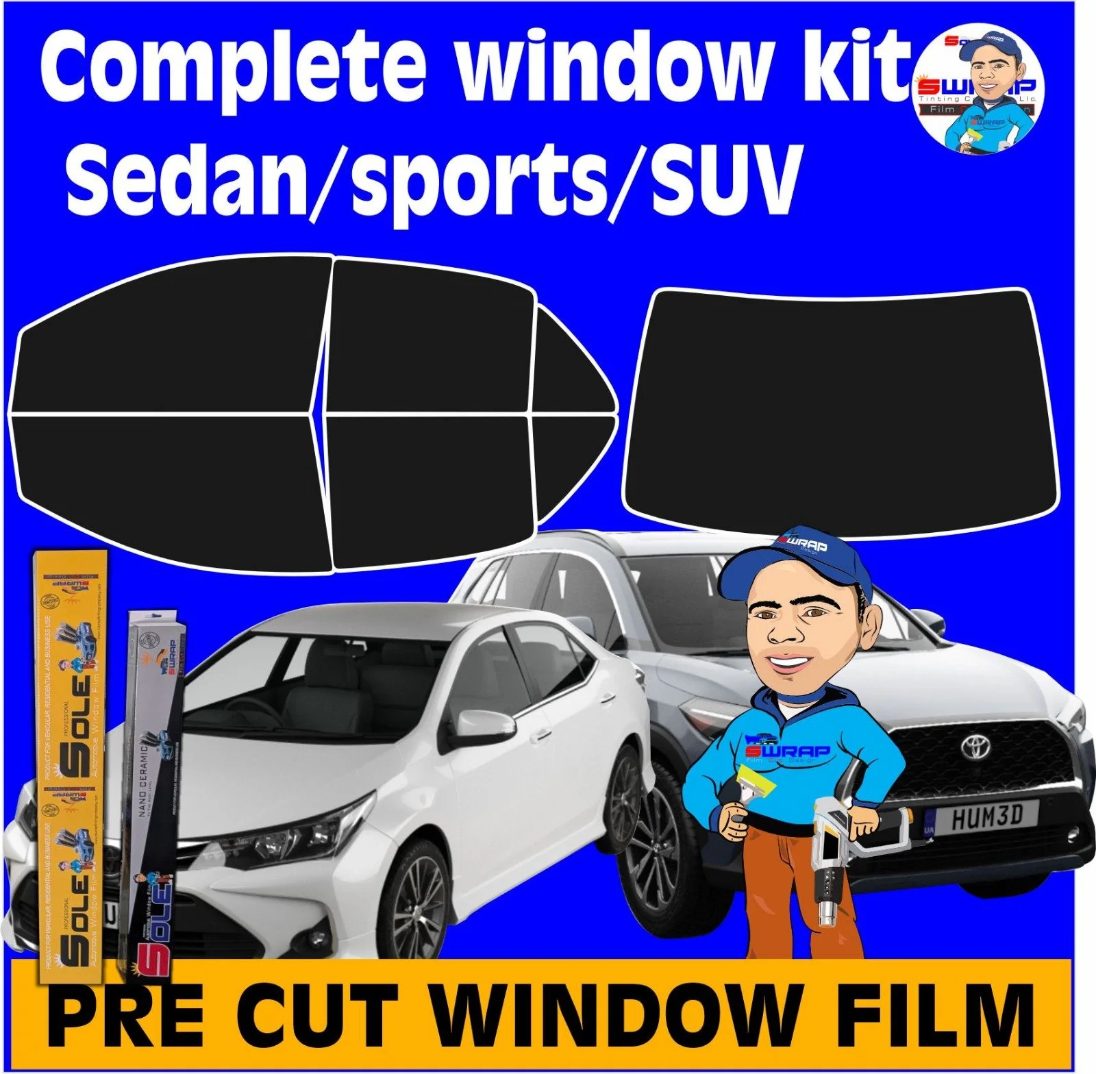 Pre-Cut Nano Carbon Window Tint – Complete Kit