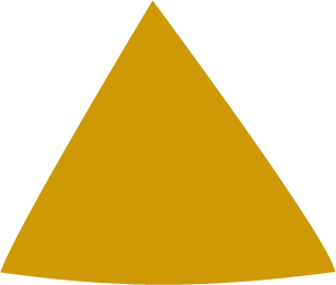 A solid gold colored triangle with a black background.