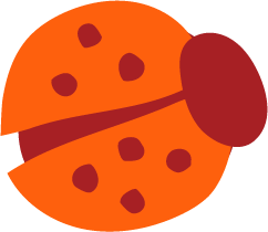 orange and red lady bug graphic
