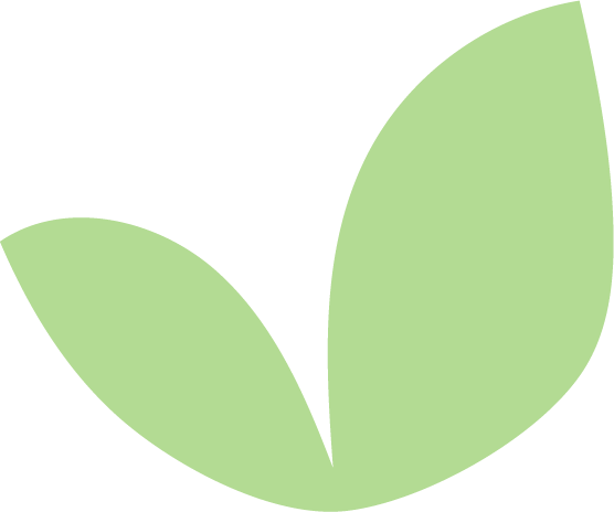 Green leaf logo with three leaves.
