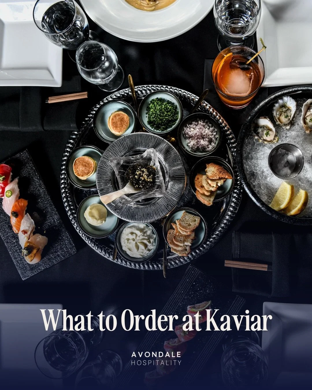 Order like you know the room: caviar opened tableside, rice with crunch, and fish cut to order across toro, sashimi, and everything in between. This is Kaviar&rsquo;s tasting counter in Old Town Pasadena, and the lineup that gets a night there right.