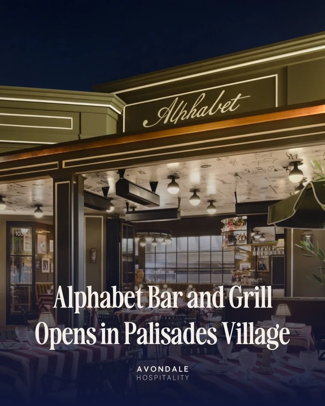 The h.wood Group built its name from Delilah, The Nice Guy, Bootsy Bellows &mdash; and now a rotisserie chicken spot on Palisades Village Lane. Alphabet is an all-day grill with Tim Hollingsworth in the kitchen, rotisserie chicken on the menu, and pr