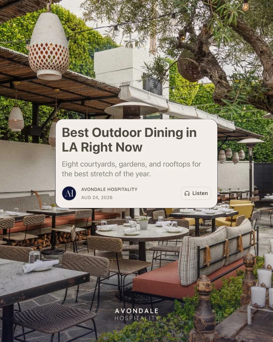 New on The LA Edit 📰 Read through eight LA restaurants where the best tables in the house are outside at the link in our bio!

#substack #losangeles #outdoordining #larestaurants #guide