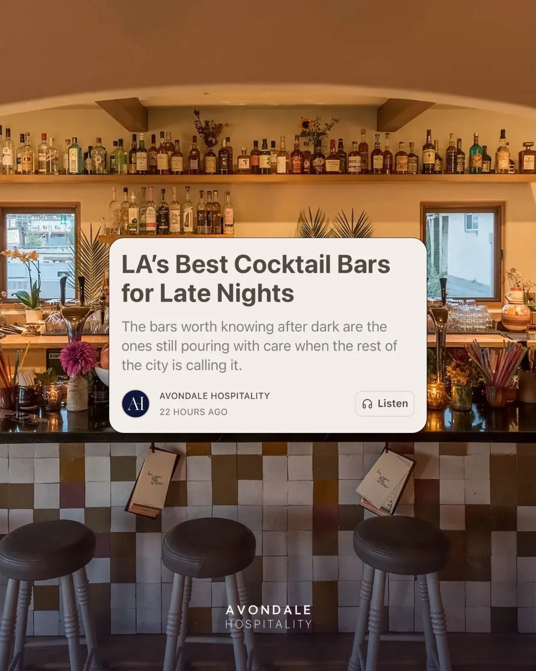 New on The LA Edit 📰 Read our guide to the LA cocktail bars still pouring with care long after the rest of the city has called it at the link in our bio!

#substack #losangeles #lacocktails #bars #guide