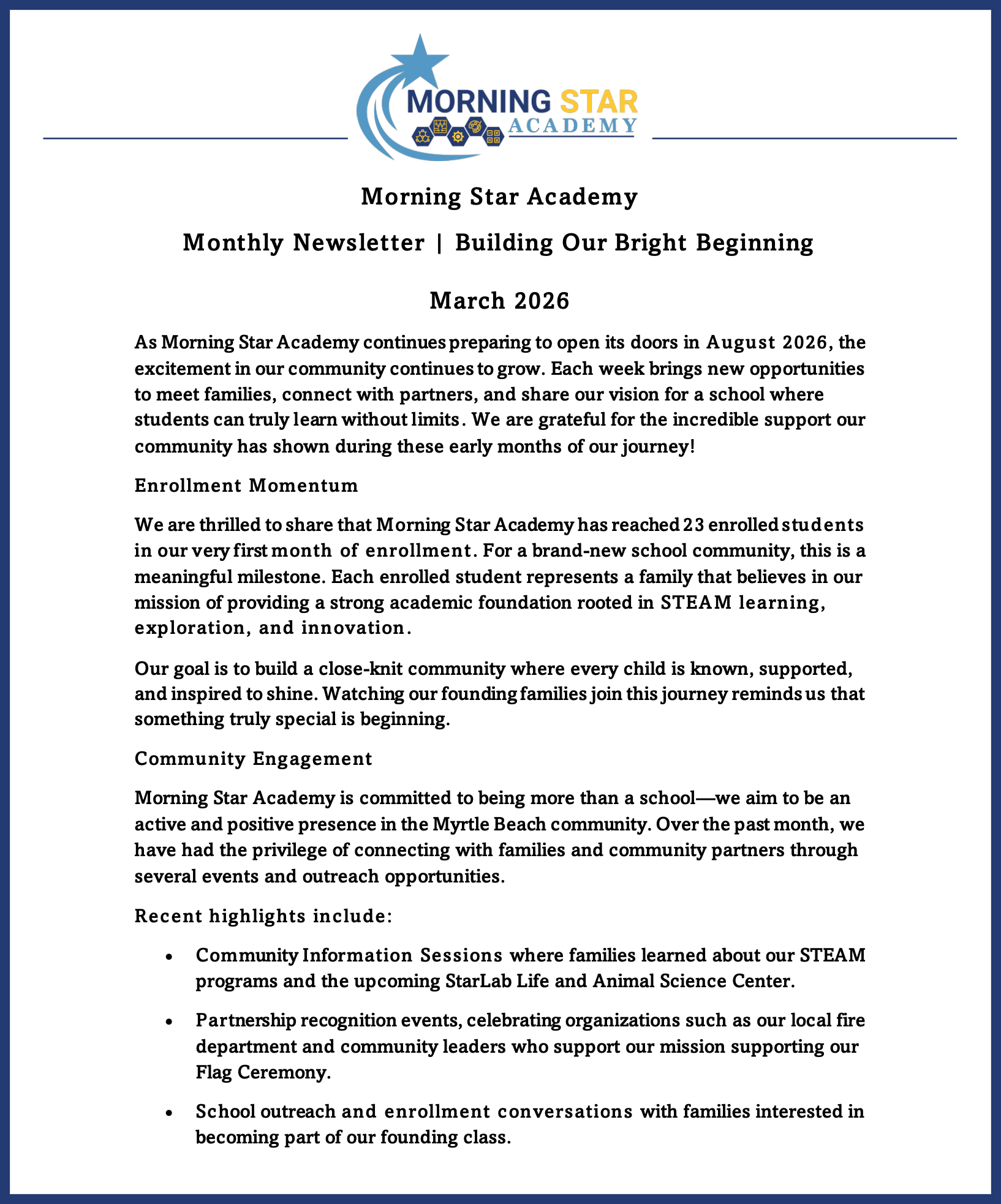 Newsletter - March 2026