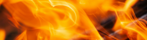 Close-up of flames with orange and yellow hues
