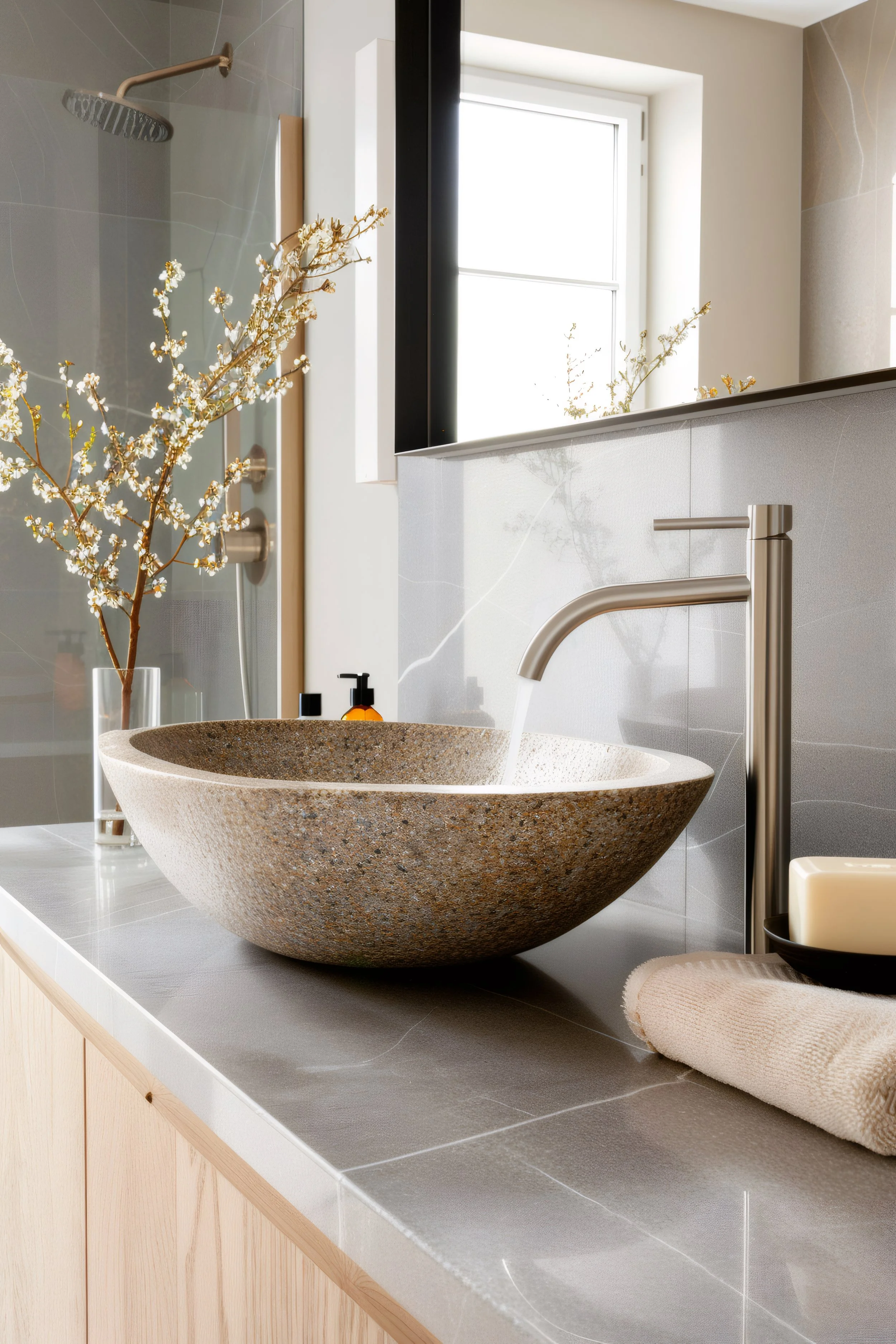 sink in a modern bathroom interior