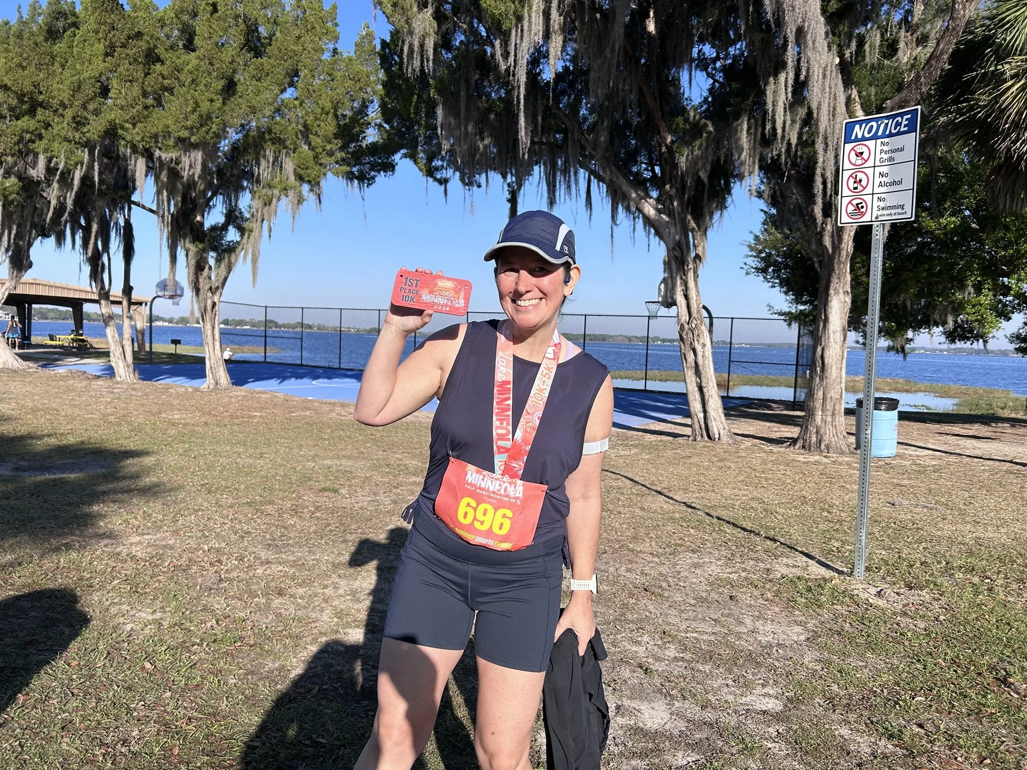 Coach with First Place 10K award