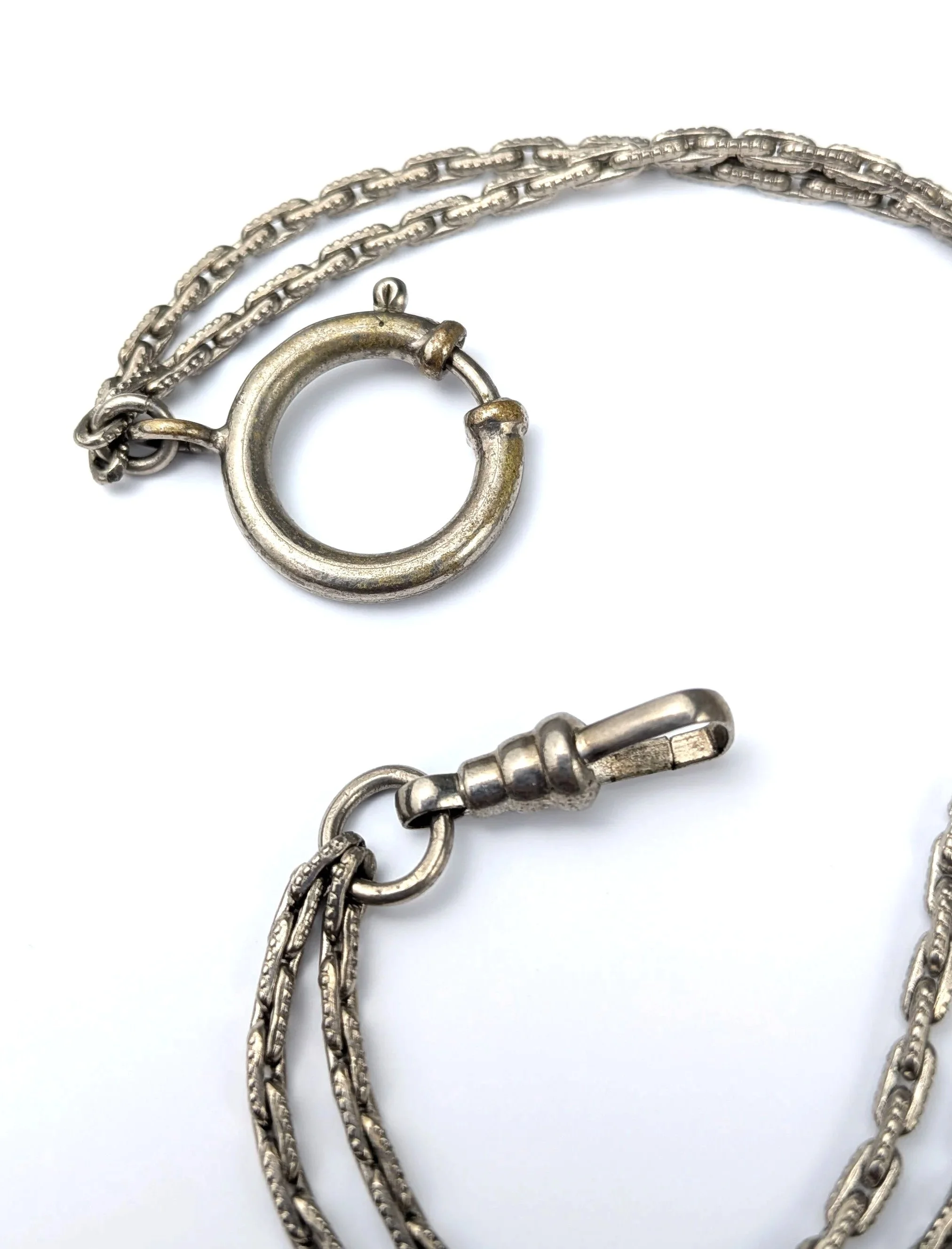 Vintage+Silver+Tone+Double+Watch+Chain+Dog+Clip+Large+Spring+Ring+4.jpg